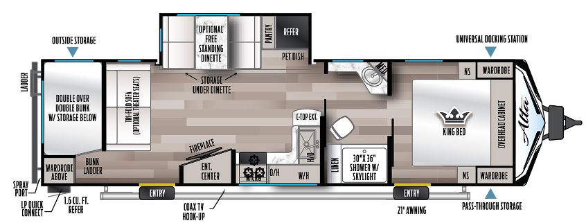 2023 EAST TO WEST RV ALTA 2900KBH, , floor-plans-day image number 0